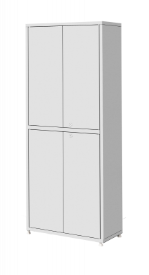 Шкаф металлический медицинский двустворчатый, двухсекционный ШМ-04-«МСК» верхняя и нижняя секции – металл (код МСК-647.01)